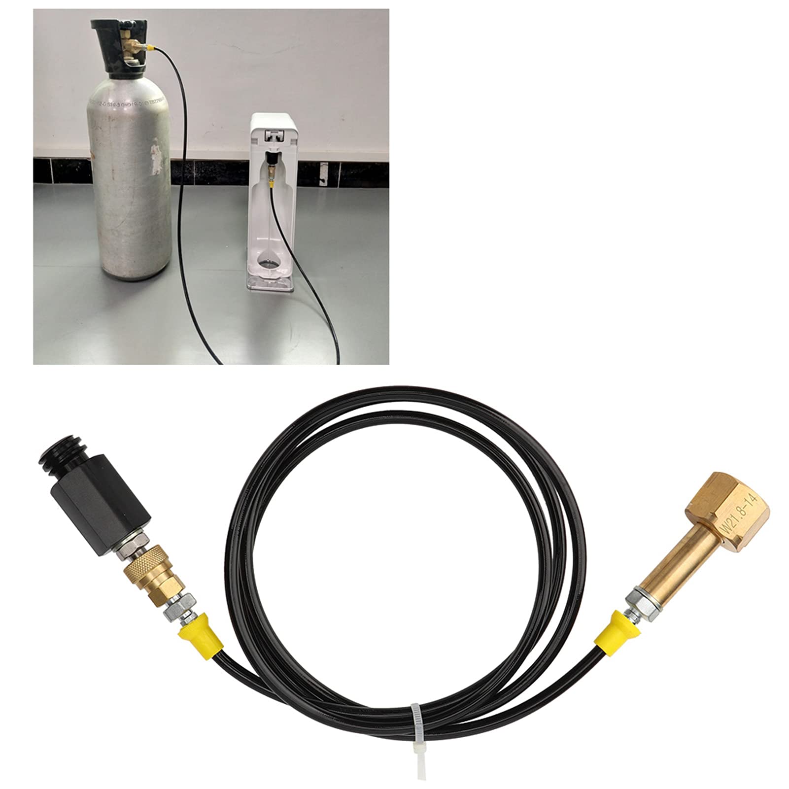 Greensen Adattatore Per Tubi Flessibili Esterni W21.8-14, Kit Per Macchina Da Sodio E Soda, Strumento Adattatore Per Regolazione Gas Anidride Carbonica Co2, Connettore Filettato Per Ricarica