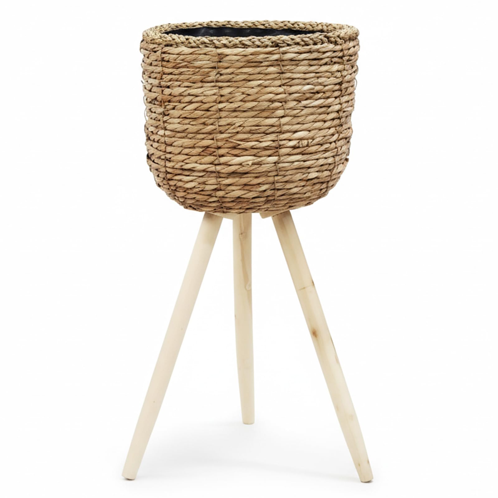 Syglawnd Assorted Color Rattan Plant Stand, Wicker Planter With Legs For Indoor Plants, Decorative Plant Stand For Living Room, Balcony, Bedroom Home Decor For Daily Use