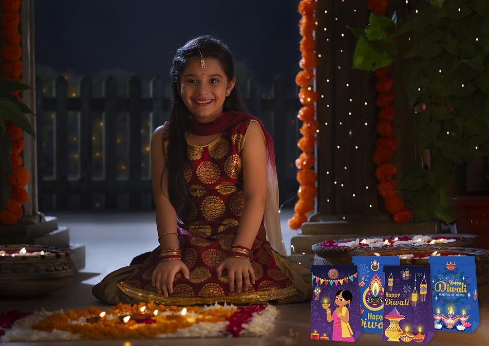 12-Packs-Happy-Diwali-Words-Gift-Bags-Diwali-Favor-Treat-Bags-with-Stickers-Festival-of-Lights-Party-Gift-Bags-Blue-Purple-Candlelight-Goodie-Candy-Bags-for-Diwali-Party-Favor-Decoration-Supplies