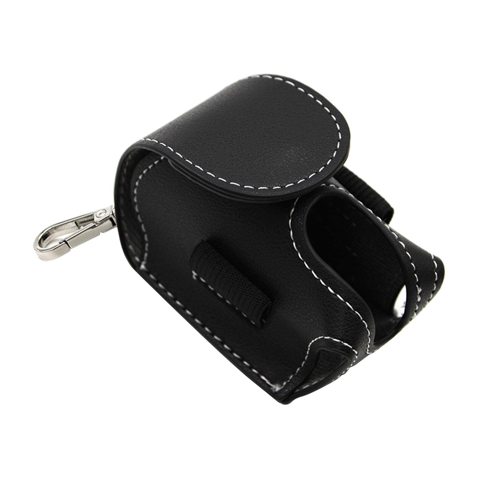 Pochette porte-balle de golf en cuir noir - Étui ceinture pour 2 balles et 4 tees