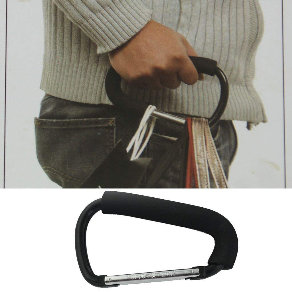 HAME Baby Stroller Clip Hooks Baby Pushchair Pram Hanger Baby Shopping Bag Holders (Black) 4