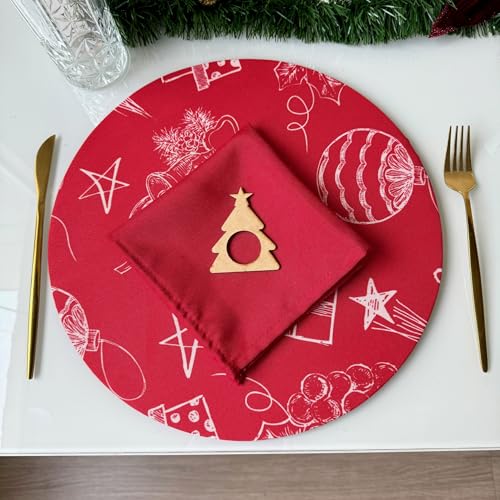 Sousplat De Natal 8 Lugares Completos (Natal 26 guard. Vermelho)