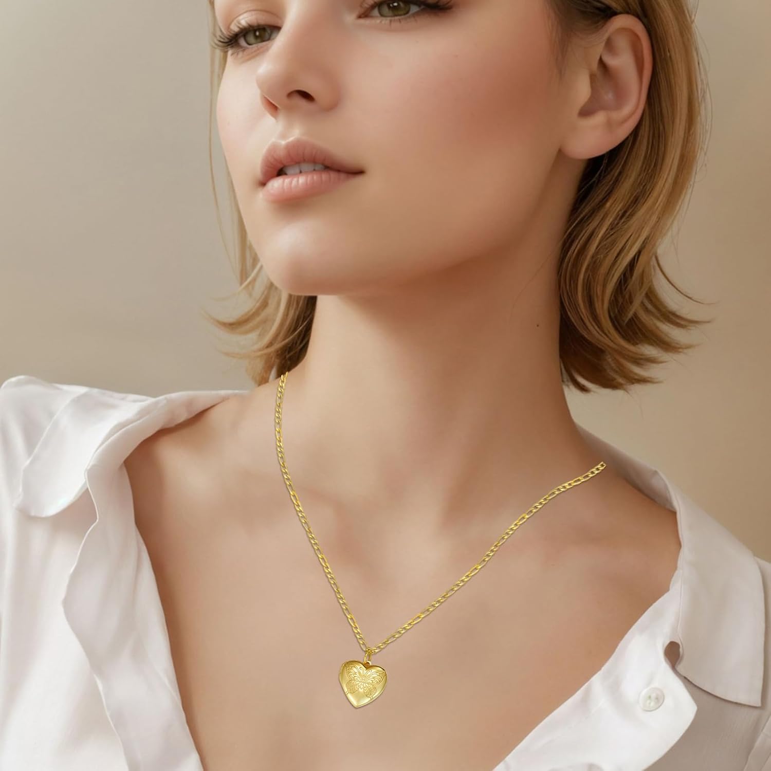 TUGHRA Mother's Day Gifts Gold Locket Necklaces for Women, 925 Sterling Silver Heart Photo Lockets Memorial Keepsake Jewelry Gift for Mom, Wife, Daughter - Image 4