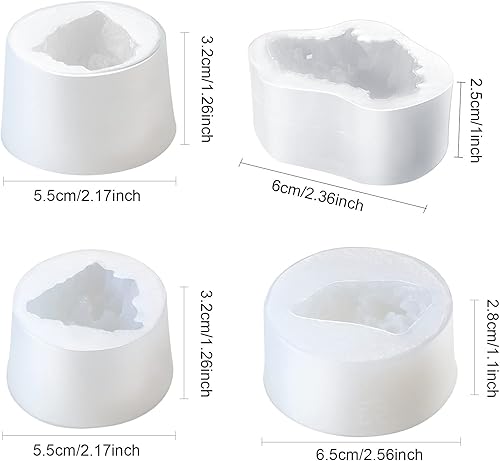 Miniatura 2 de 4 moldes de racimo de cristal de resina de silicona, moldes de cuarzo de roca epoxi, moldes de cristal de fundición de bricolaje para bandeja,