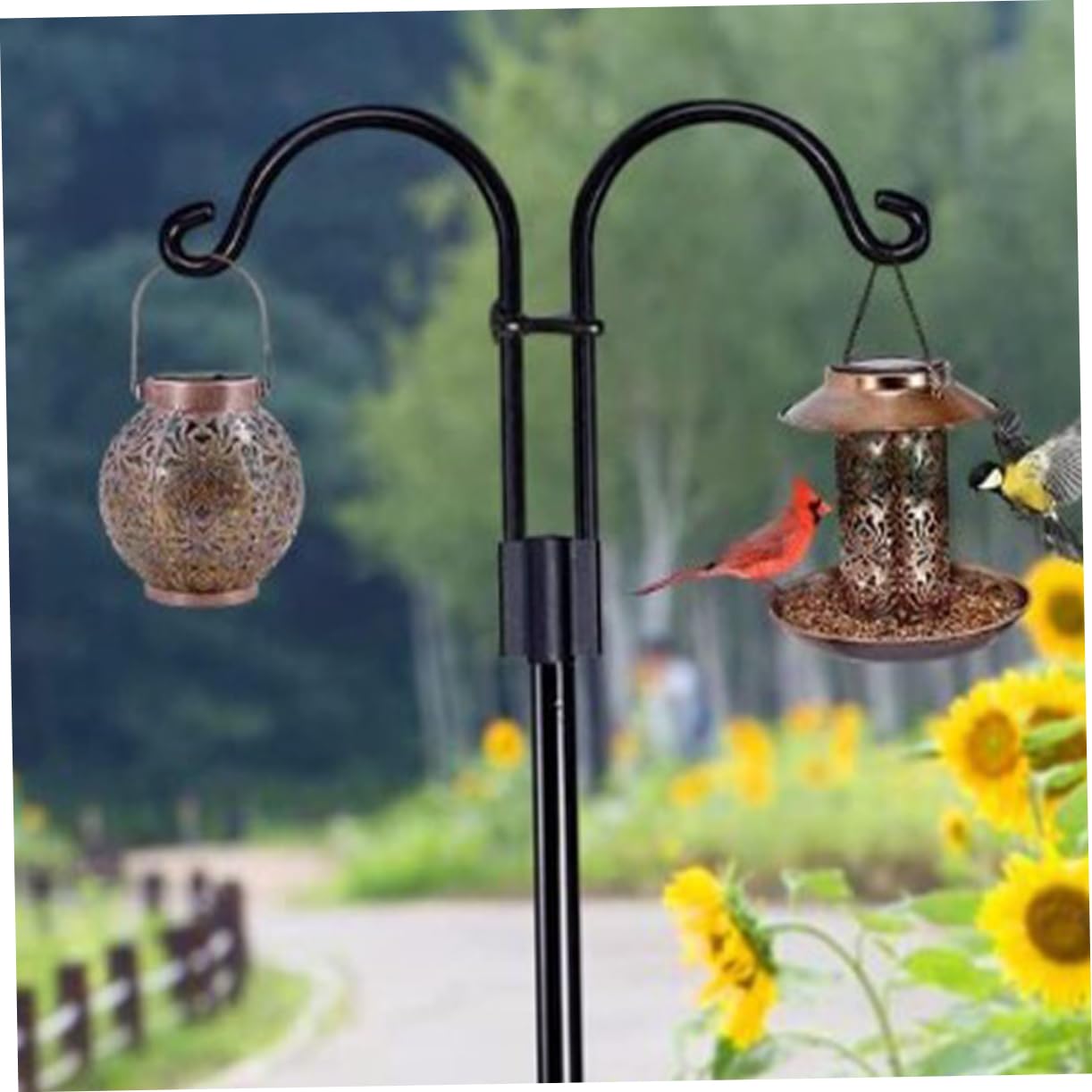 Abaodam Gancio da Pastore da Terra Accessorio per Giardino Esterno per Appendere Piante Lanterne Campanelli Eolici Cesti Fiori Mangiatoie Uccelli Decorazioni