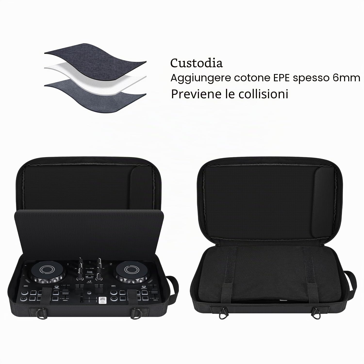 Borsa da viaggio per DJ AlphaTheta DDJ-FLX2, custodia per Pioneer DDJ FLX2/DDJ-200/DDJ-WeGO4, custodia protettiva portatile per Hercules Inpulse 200/Inpulse200 MK2-38,5 x 24,5 x 6,5 cm