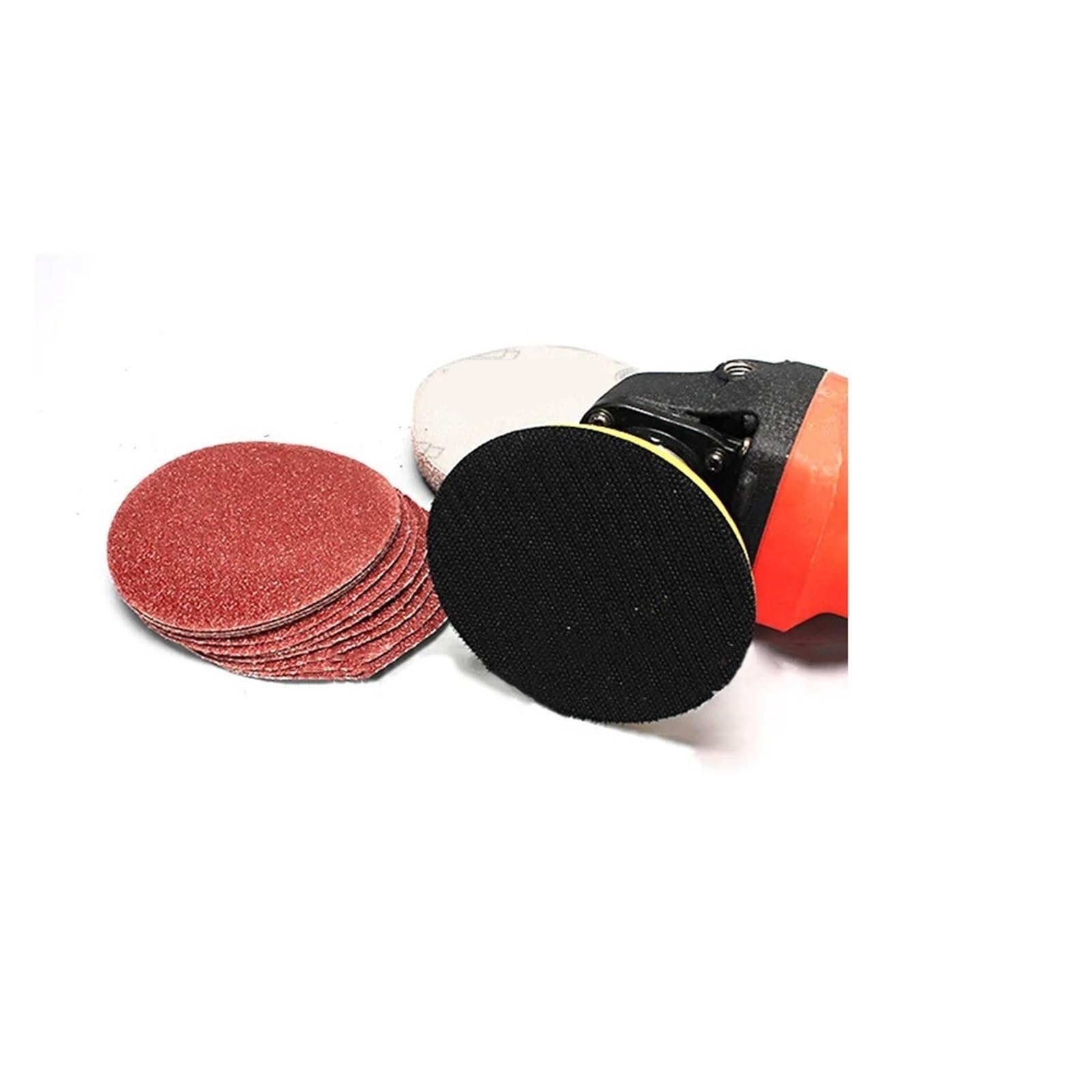 Papier de verre, disques de papier abrasif, 20 pièces, disque spécial for polissage rond, rouge et marron, ensemble de 4 pouces/100 mm, grain 40-2000, accessoire abrasif(150 Grit 100mm)