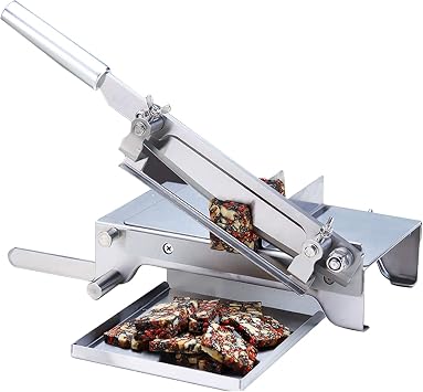 Manual Frozen Meat Slicer Bone Cutter Slicer Cutter Cheese Slicer Cutter 430 Stainless Steel Bone Cutter Guillotine Sausage Ham Biltong Jerky Slicer