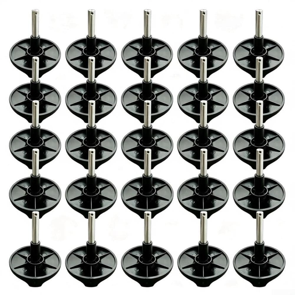 Asse ruota in metallo plastica 10 mm per ruote da barbecue da 7 pollici (30 | Design a installazione rapida, diametro 10 mm, adatto per ruote da 17,8 cm, nucleo in metallo, installazione senza soluzione