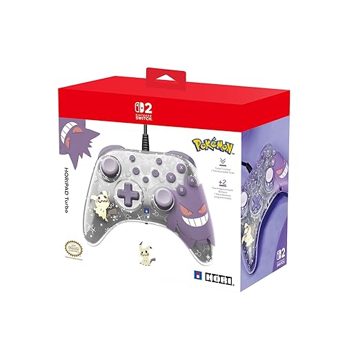 HORI Manette filaire HORIPAD Turbo (Ectosplama & Mimiqui) pour Nintendo Switch 2 – Sous licences officielles Nintendo et The Pokémon Company International