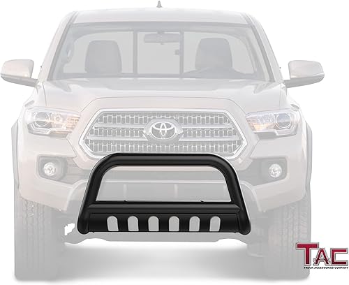 Miniatura 8 de TAC Bull Bar se adapta a Toyota Tacoma Truck Pickup 2016-2023 de 3 pulgadas con textura negra para parachoques delantero, protector de escobillas,