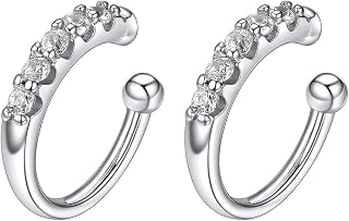 ChicSilver 925 Sterling Silver Ear Cuff Earrings Non Piercing Clip on Cartilage Cuff Earrings for Women