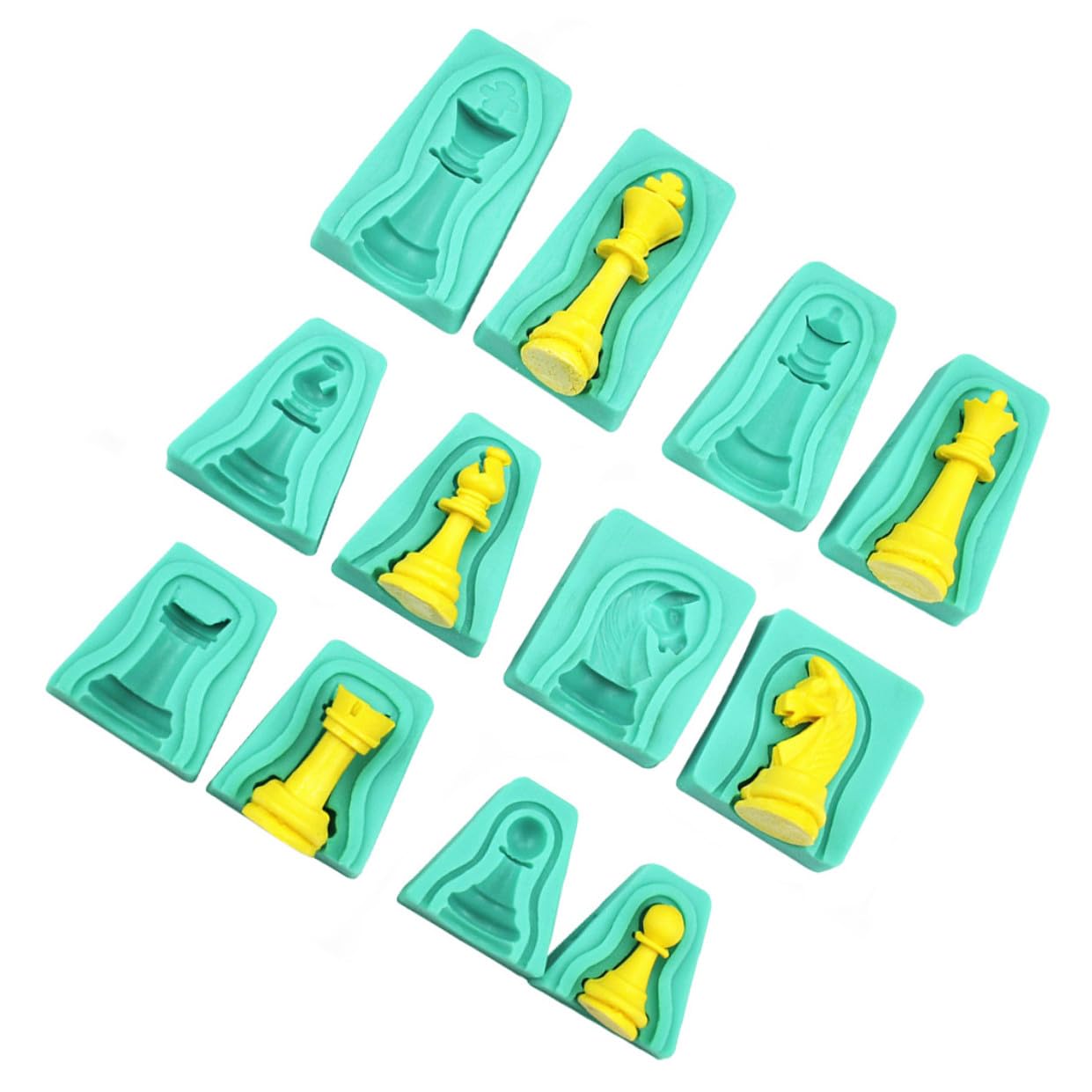 Molde para Pasteles Ajedrez 3d de Silicona Segura, Antiadherente, 12 Piezas, para Fondant y Chocolate, Adecuado para Repostería Creativa y Eventos Obsequios
