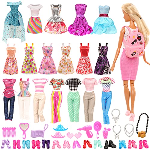 ❤️COSA INCLUDE -12 Abiti Vestiti + 10 PCS Scarpe + 14 Accessori selezionati a caso per 11.5 Pollici 28 - 30 cm Bambola. Non Include La Bambola, Solo Abiti E Scarpe. articoli saranno selezionati in modo casuale da un gran numero di disegni. Le foto dimostrate non include tutti stili, aggiorniamo i stili ogni mese.