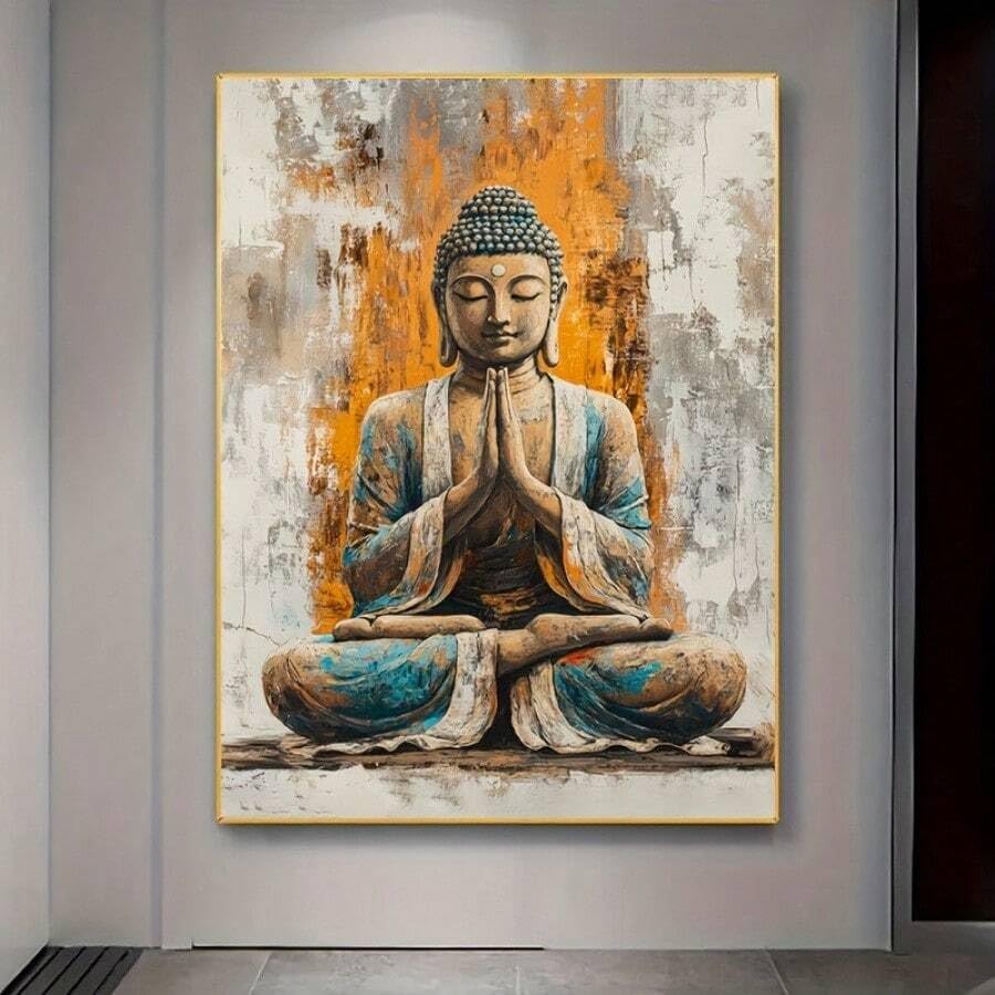 Toile de méditation Bouddha 60x80 cm pour apaiser l'esprit et décorer un salon