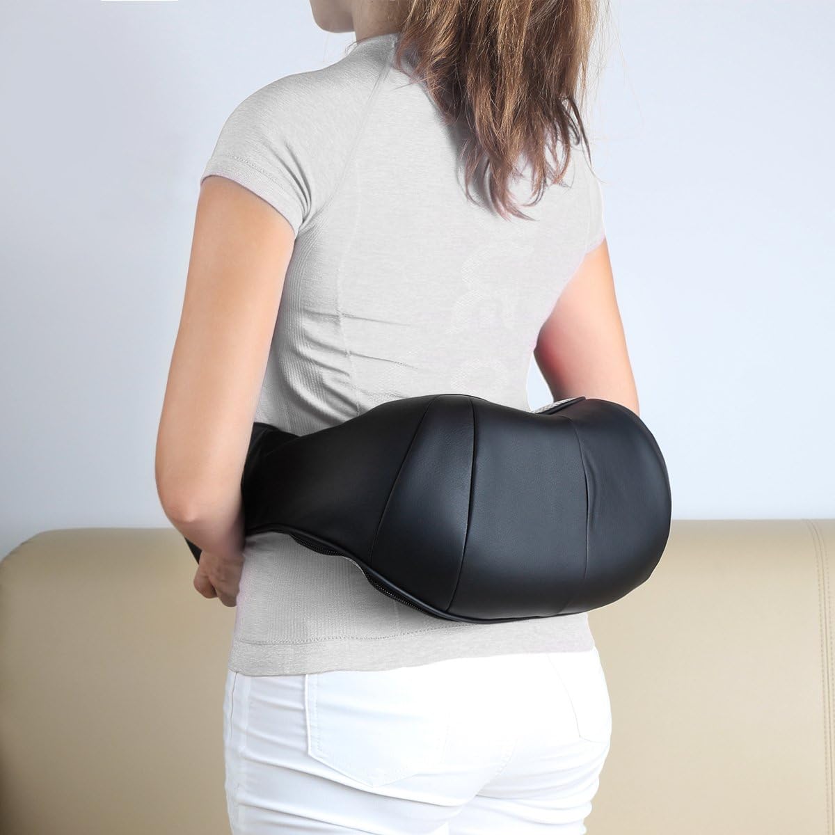 1byone Shiatsu Deep-Kneading Massager with Heat and Car Adapter for Neck, Shoulder, Back, Arms, Legs Massage