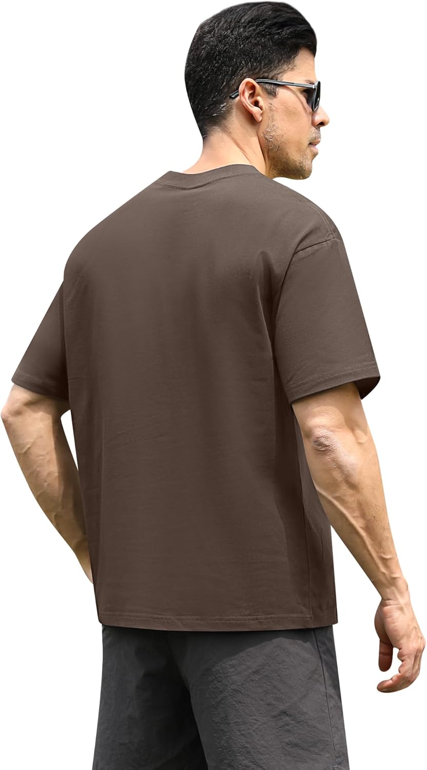 Eadali 3 Pcs Men’s Oversized T-Shirts Drop Shoulder Heavyweight 280g Cotton Loose Fit Short Sleeve Casual Tees for Men Women - Image 4