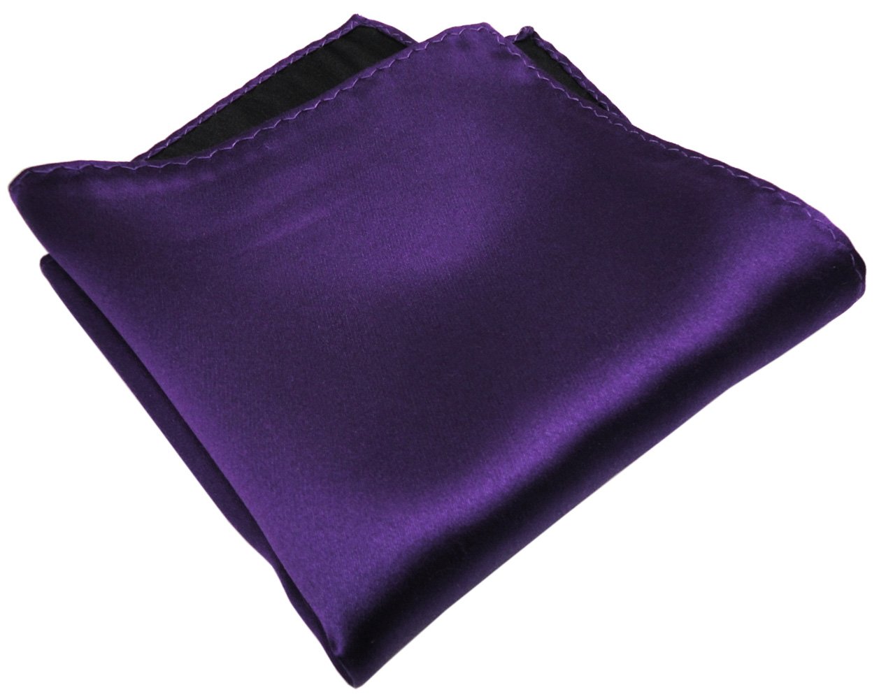 Tigertie Men's Purple Dark Purple Woven Designer Satin Silk Handkerchief In Dark-Purplemonochrome - Pochette 30 X 30 Cm - Handkerchief 100% Pure Silk