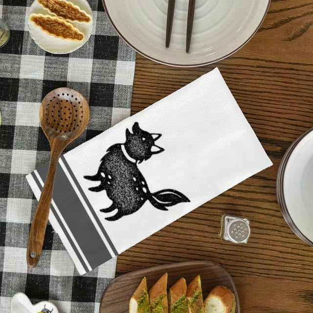 Miniatura 2 de Ymaotrade Toallas de cocina negras para perros, toallas de mano para mascotas, paños de microfibra de secado rápido para cocina, toallas de mano con