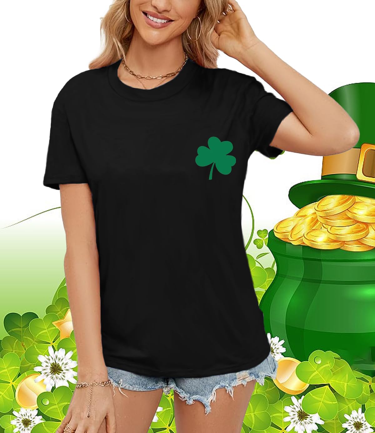 St Patricks Day Shirt Women Saint Patricks Day Shirts Irish Shamrock Tee Top - Image 3