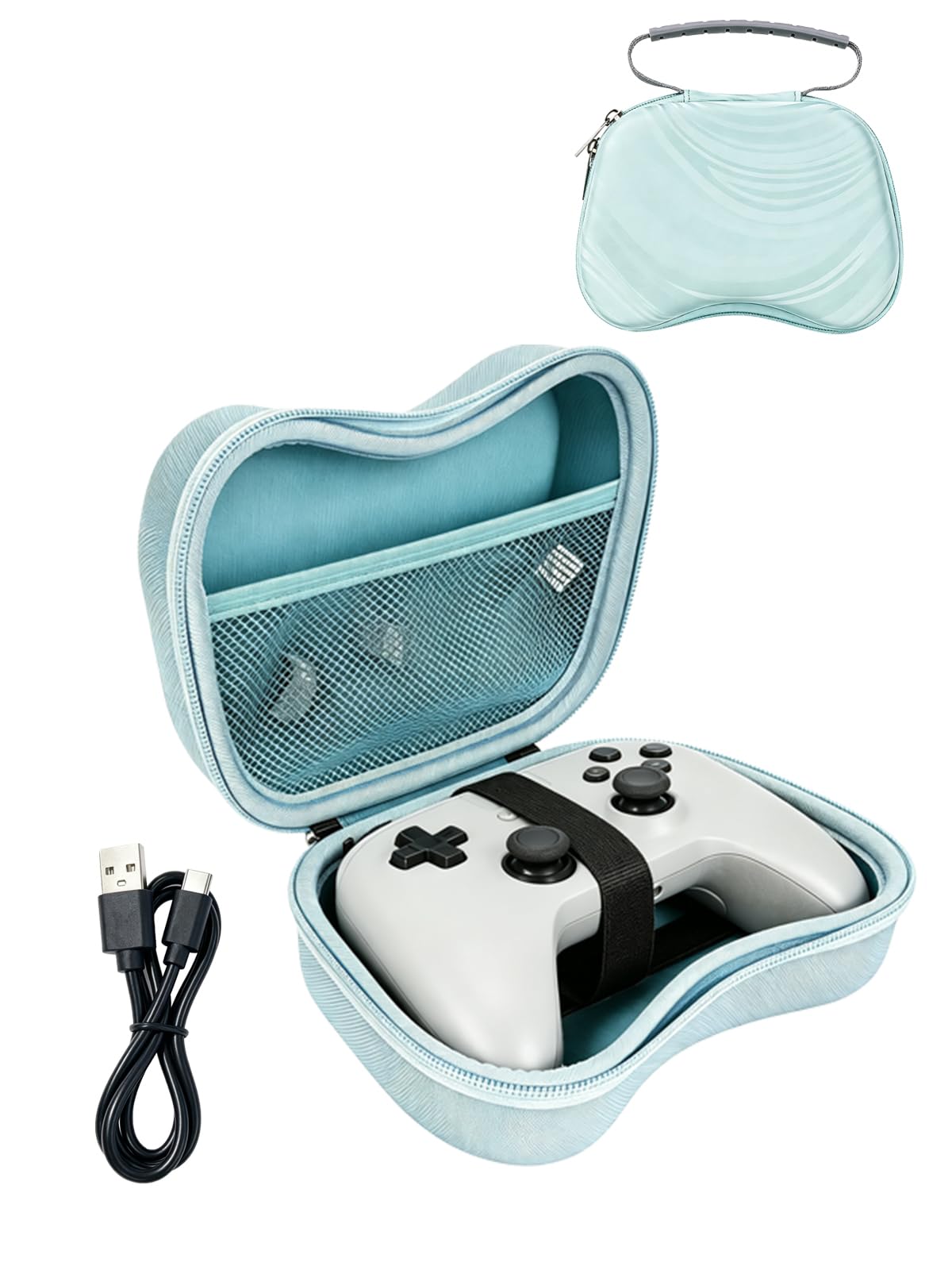 Case for AceGamer Hypershadow D4,PU,Matte Gradient Blue,with Charging Cable