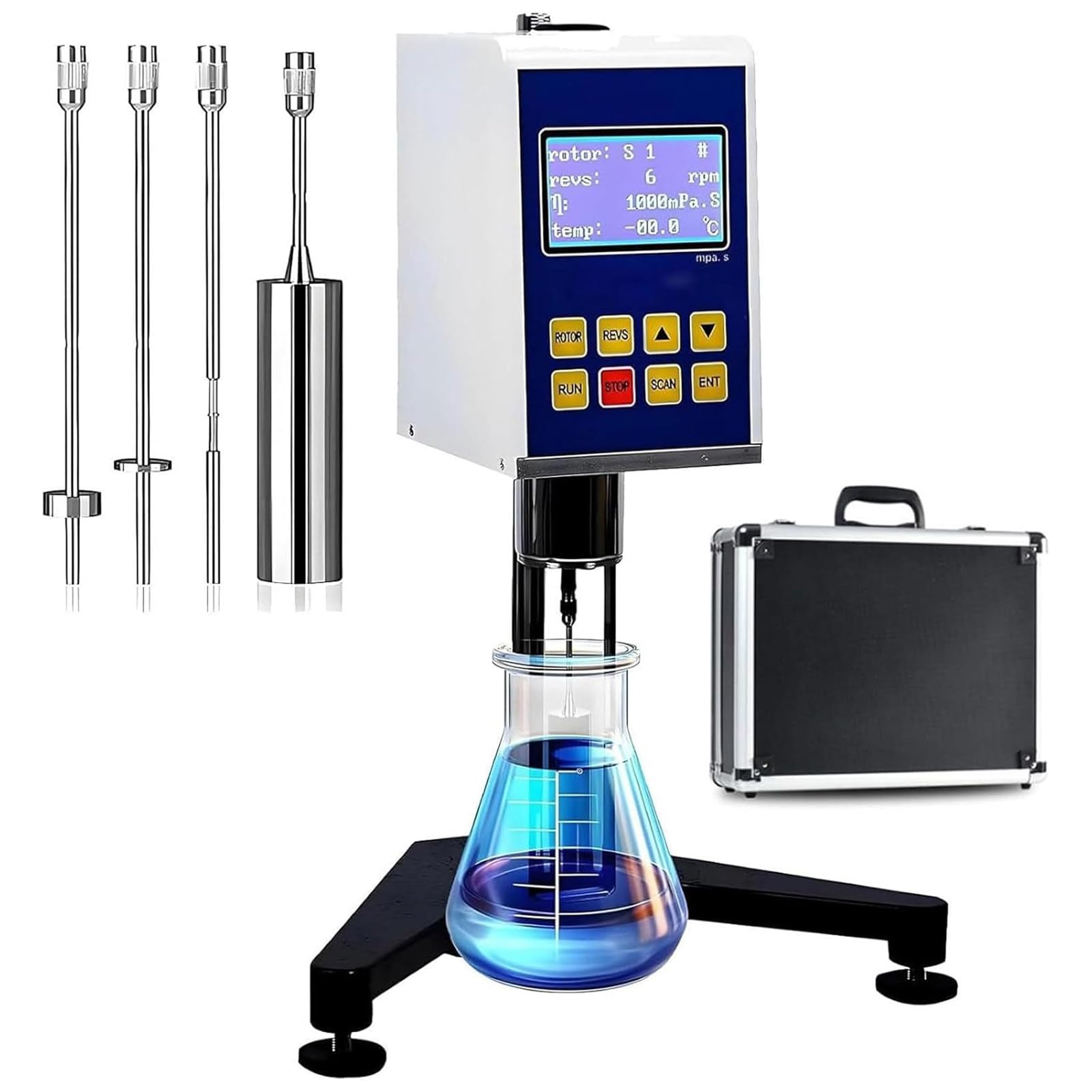 Cyfrowy wiskozymetr obrotowy z 4 wirnikami, miernik lepkości ekranu dotykowego LCD, laboratoryjny fluidymetr lepkości, do atramentów, farb, powłok, klejów, smarów NDJ-8S