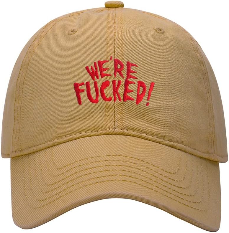 Baseball Cap Men We're F*ucked Embroidered Washed Cotton Dog Hat Baseball Caps