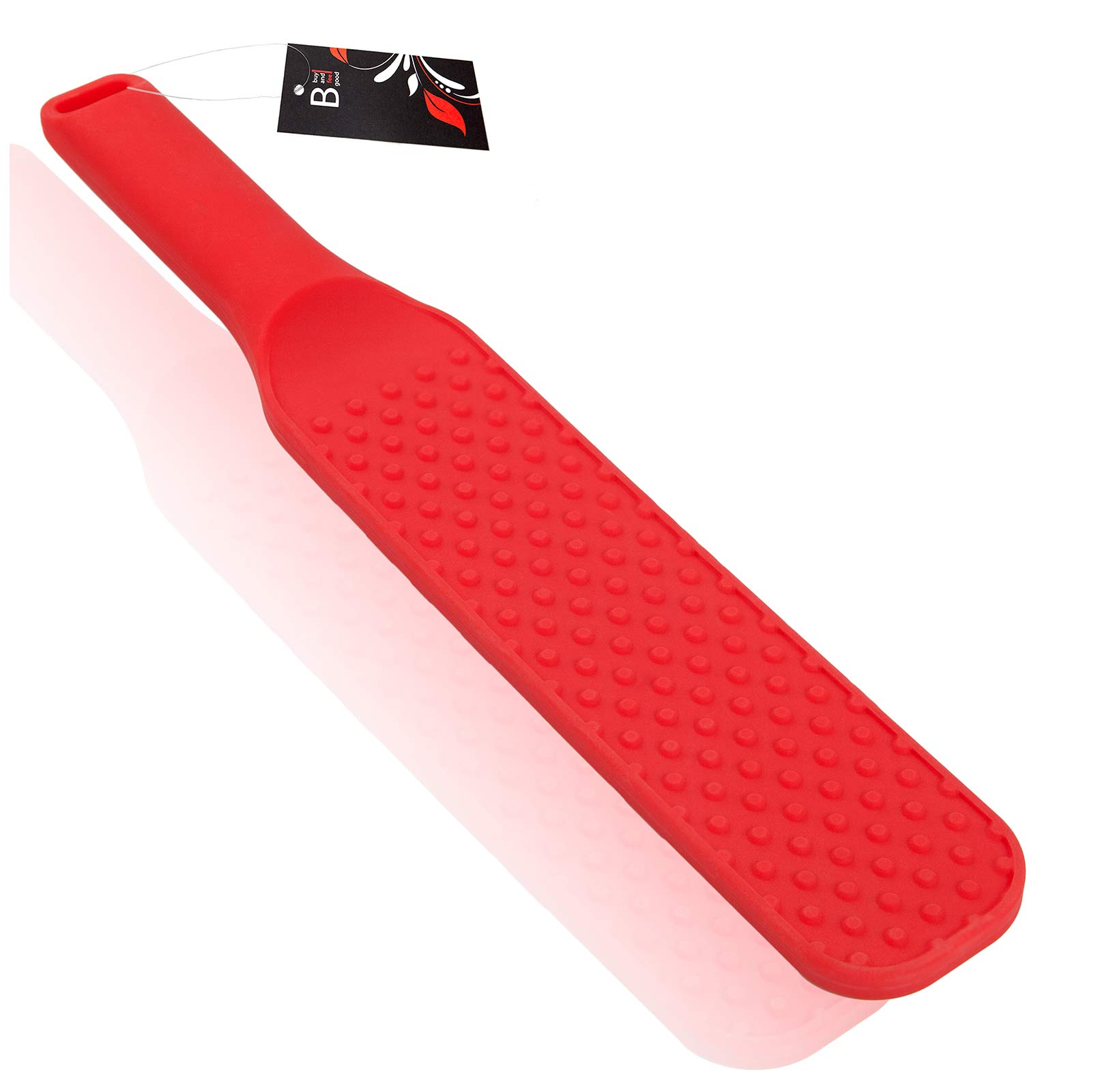 « EXCITING DOULEUR » - 35,0 cm de large SLAPS EN SILICONE en PREMIUM SILICONE de/Pagaie ou fouet érotique en rouge corail