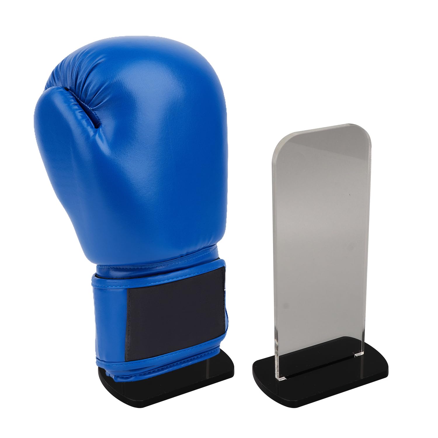 Tissting 2 Pcs Boxing Glove Display Stand 3.1 X 2 X 5.9in Acrylic Black Base Vertical Boxing Glove Holder with Detachable Base