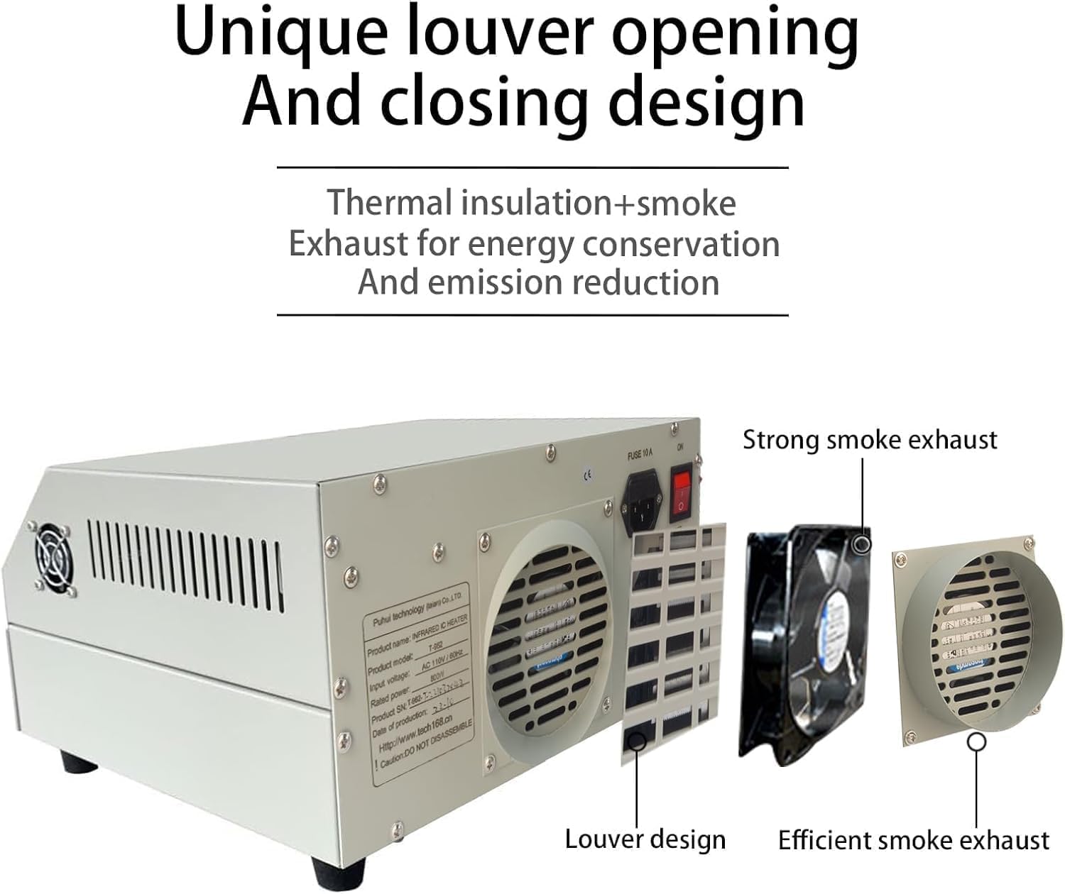 Reflow Oven, T962 Infrared Reflow Oven Furnace IC Heater, PCB Reflow Soldering Station, 110V 800W Automatic Reflow Machine, Mini Reflow Soldering Machine BGA