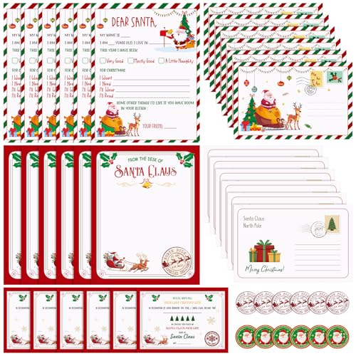 Lettre au Père Noël Tenare avec kit papier à lettres de Noël et certificats