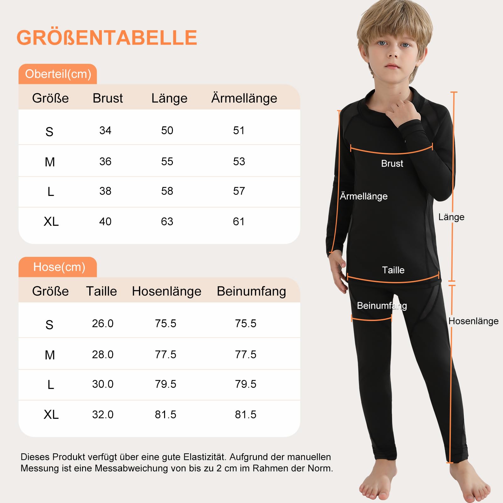 FALARY Kinder Thermounterwäsche Set Jungen & Mädchen, Skiunterwäsche Winter Funktionsunterwäsche, Thermo Unterwäsche Atmungsaktiv Thermohose Thermounterhemd Warm Weich