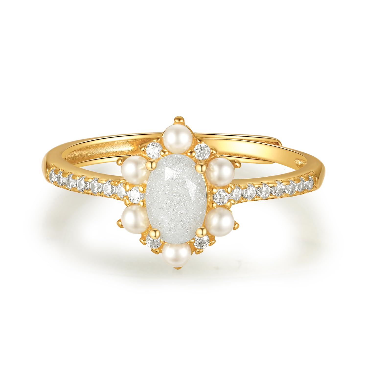 Breastmilk Ring, Halo Design, 14K Gold Plated Sterling Silver, DIY Kit, Adjustable Ring for Wedding Engagement, Mother's Day Gifts, Women