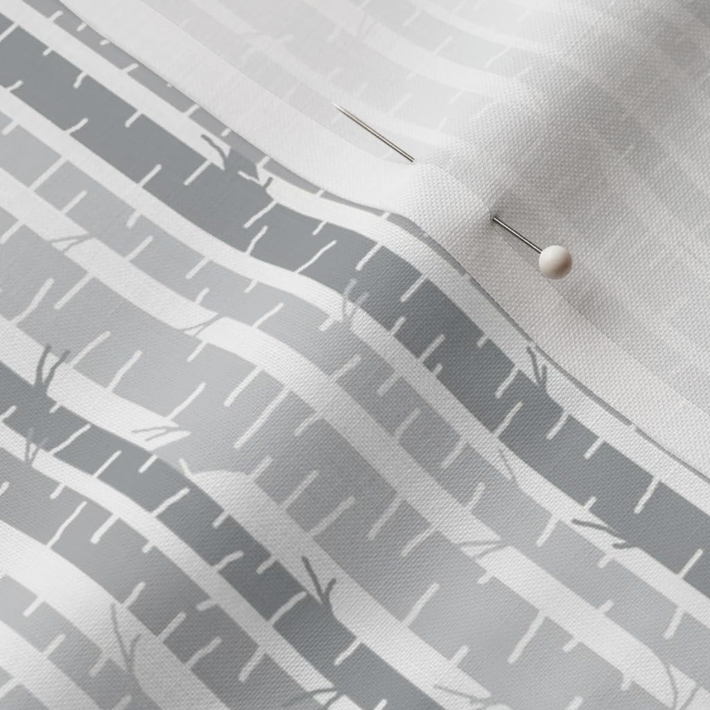 Spoonflower Fabric - Birch Trees Gray White Background Woodland Forest Outdoor Wilderness Printed on Petal Signature Cotton Fabric by The Yard - Sewing Quilting Apparel Crafts Decor