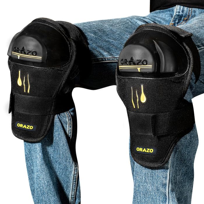 Image of ORAZO Hawk Knee Protector | Armor Level 2 E /K TYPE B | Anti-Slip Straps | Bionic & Asymmetric for Comfort | Made in India (Regular Strap)