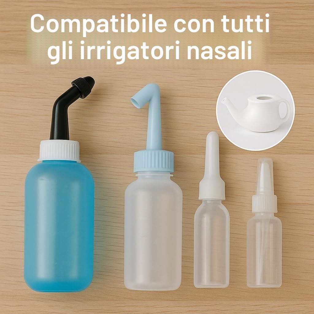 Sale per Lavaggi Nasali 60 Bustine da 2,7 g – Soluzione Fisiologica per Irrigazione Nasale – Adulti e Bambini – Ideale per Doccia Nasale