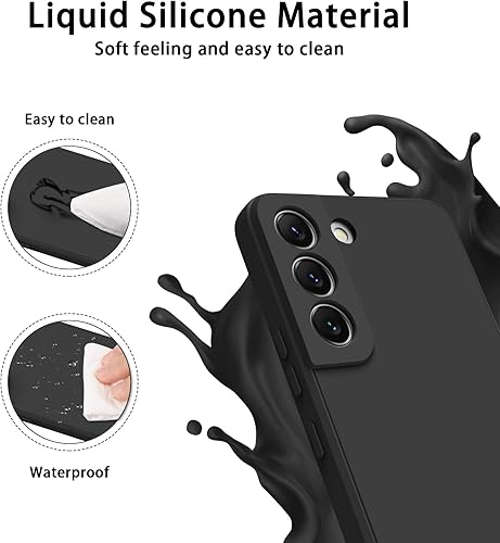 Miniatura 5 de Paquete de 2 Funda para Samsung Galaxy S22, elegante funda protectora de cuerpo completo de silicona líquida delgada para Samsung Galaxy S22 5G de