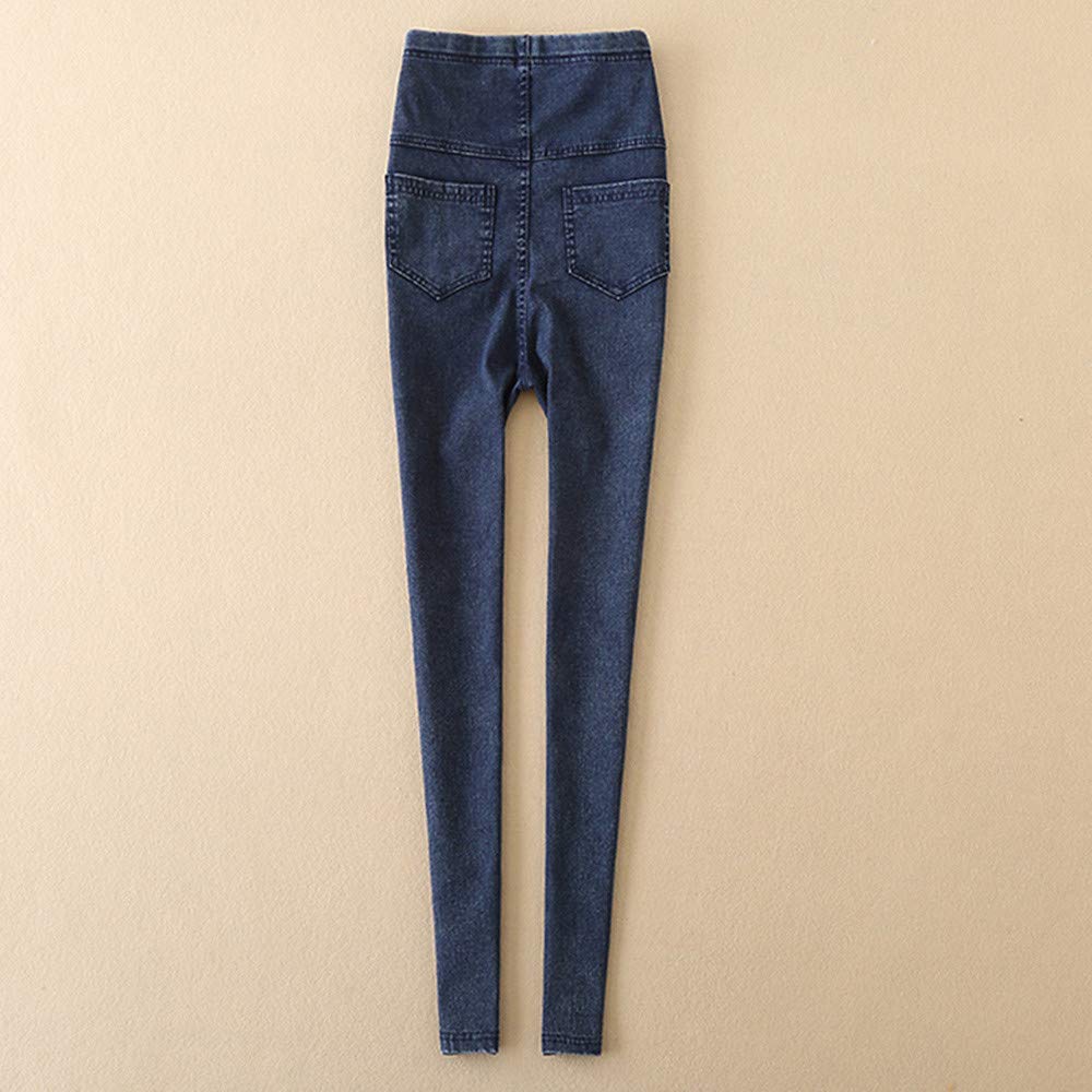 Super Elastisch Umstandsjeans, Denim Leggings für Schwangerschaft Damen Schwangerschaftsjeans Slim Umstands-Jeans Jeggins, Lange Hose für Damen, Umstandsmode, Hoher Bund