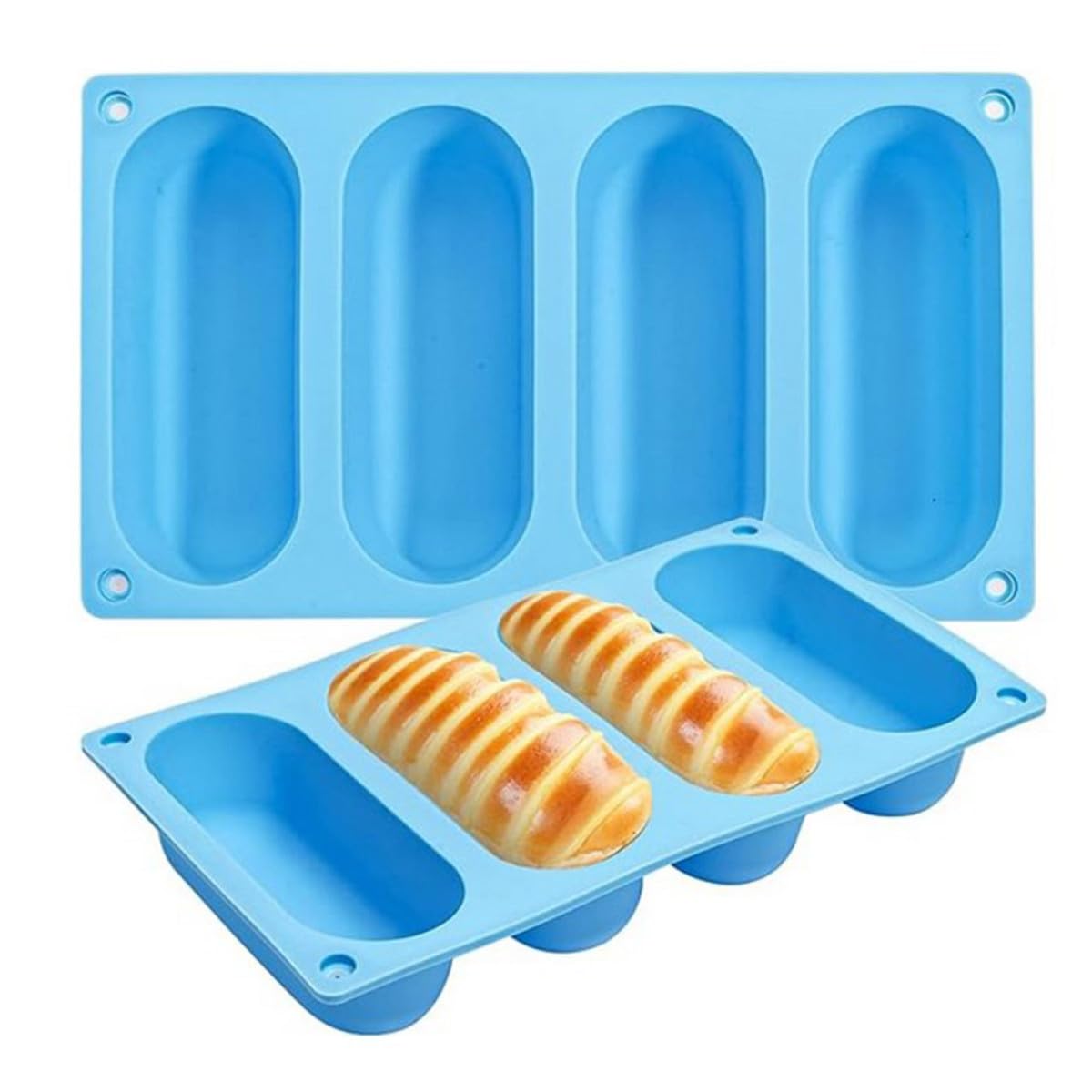 Molde Para Hacer Panecillos De Hot Dog 2 Piezas De Silicona Resistente Al Calor Moldes Para Salchichas Caseras Apto Para Hornear En Hogar Y Uso Comercial