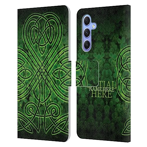 Coque portefeuille Samsung Galaxy A34 5G personnalisée motif trèfle celte vert