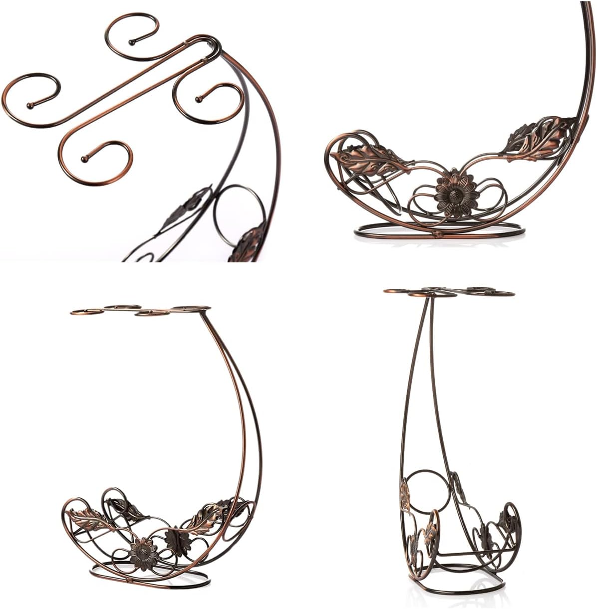 Wine Glass Rack - Metal Wine Bottle rRack Standing Display Rack, Desktop Stemware Storage Rack - Bronze
