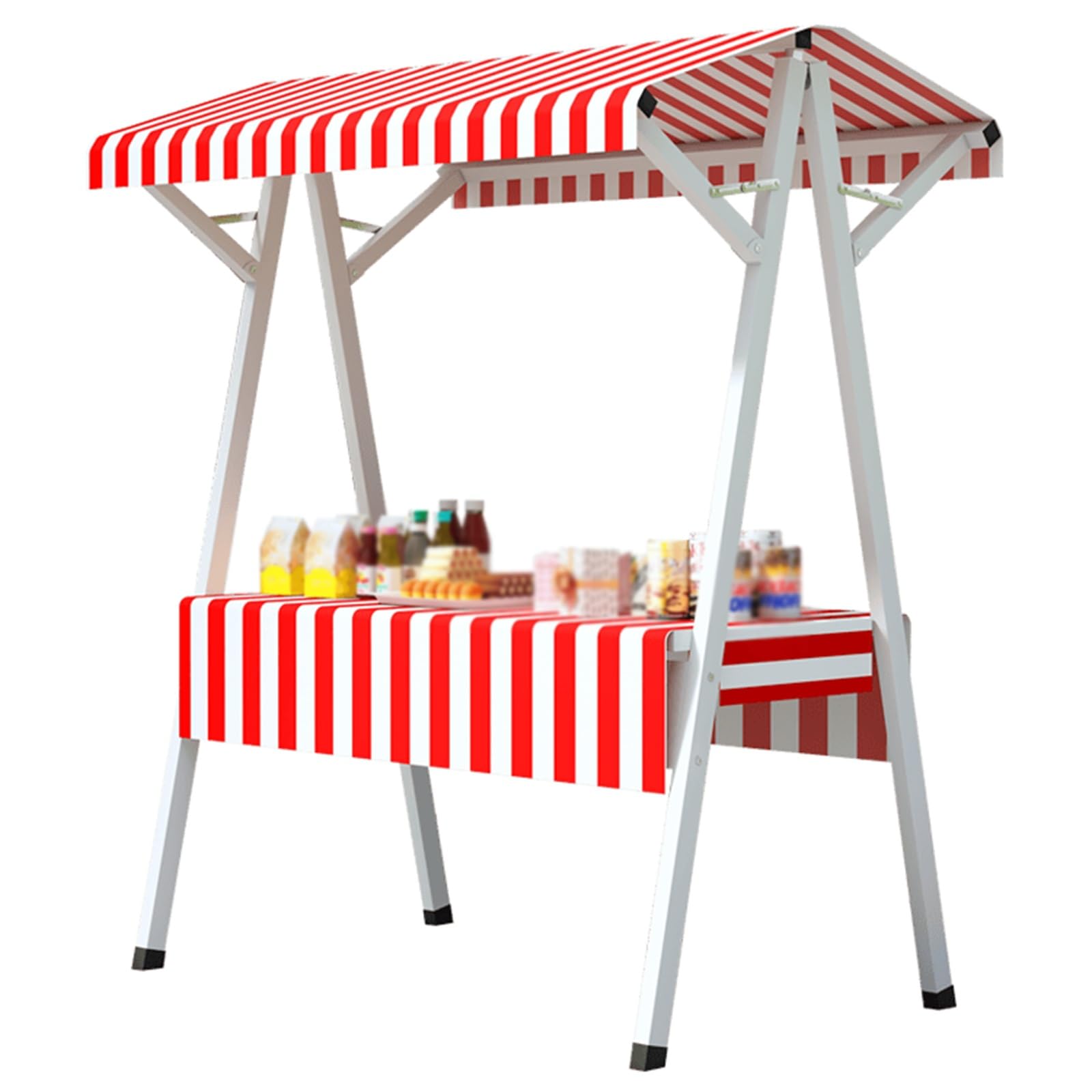 Carrello alimentare pieghevole per attività commerciali, mostre artigianali e banchi di concessione, soluzione portatile per esposizione