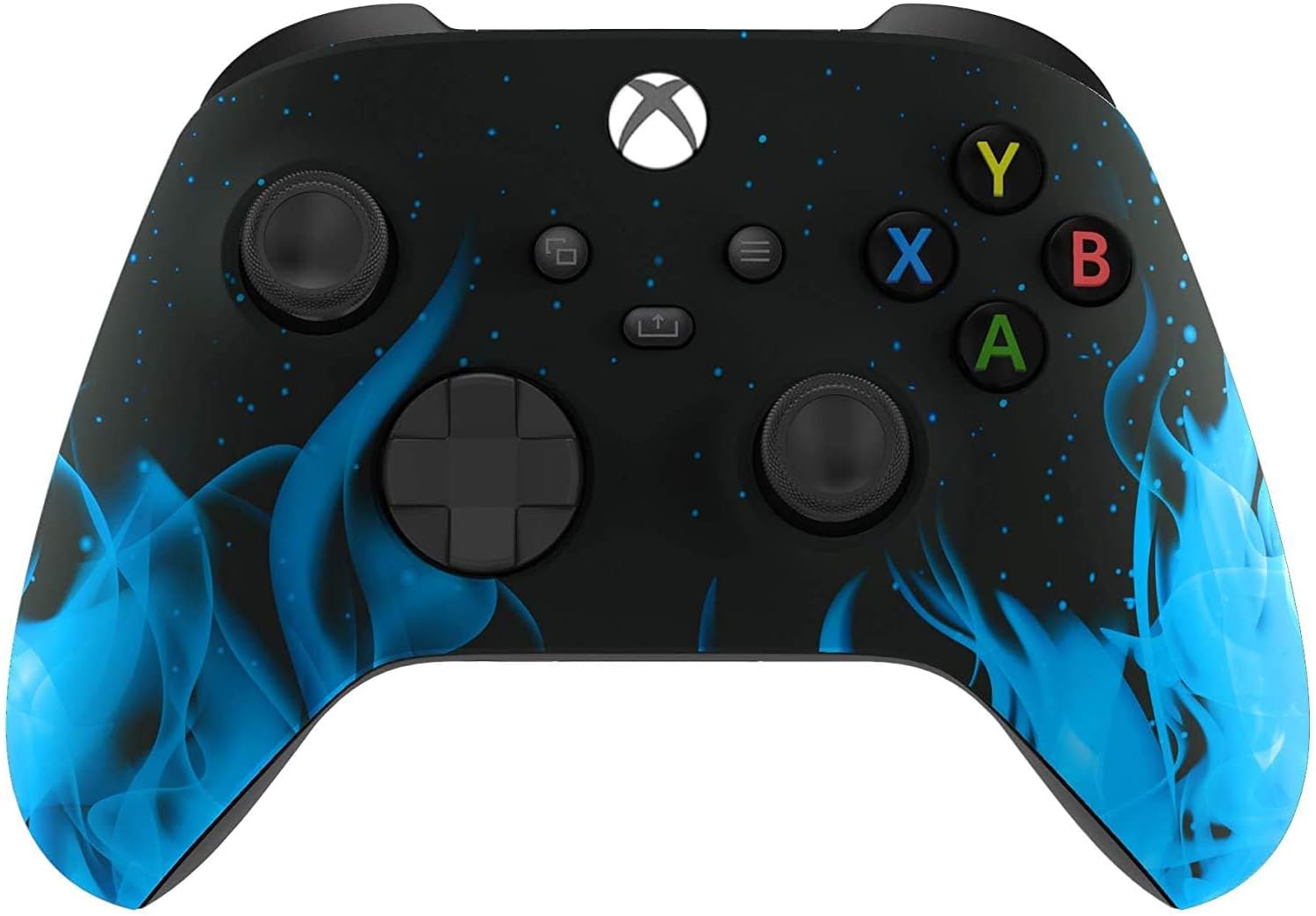 Custom Controllerzz Wireless Controller for Microsoft Xbox Series X/S &amp; Xbox One - Custom Soft Touch Feel - Custom Xbox Series X/S Controller (X/S Blue Flame)