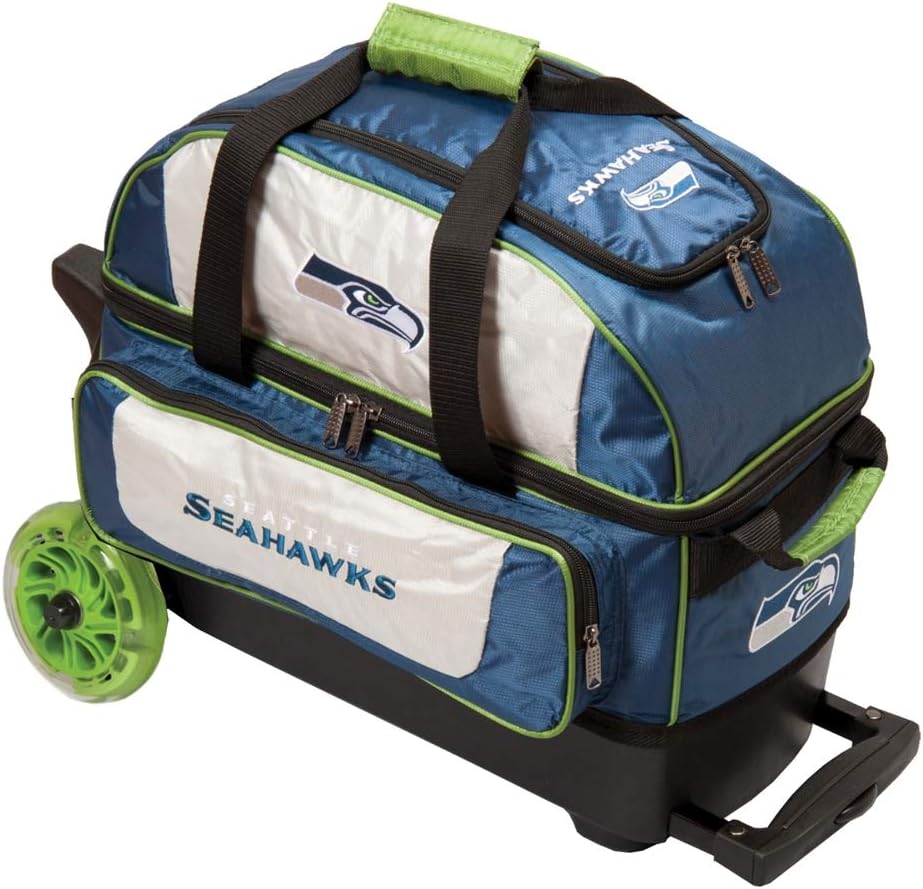 Strikeforce Bowling NFL Two Ball Bowling Roller Bag with Ball, Shoe and Accessory Pockets