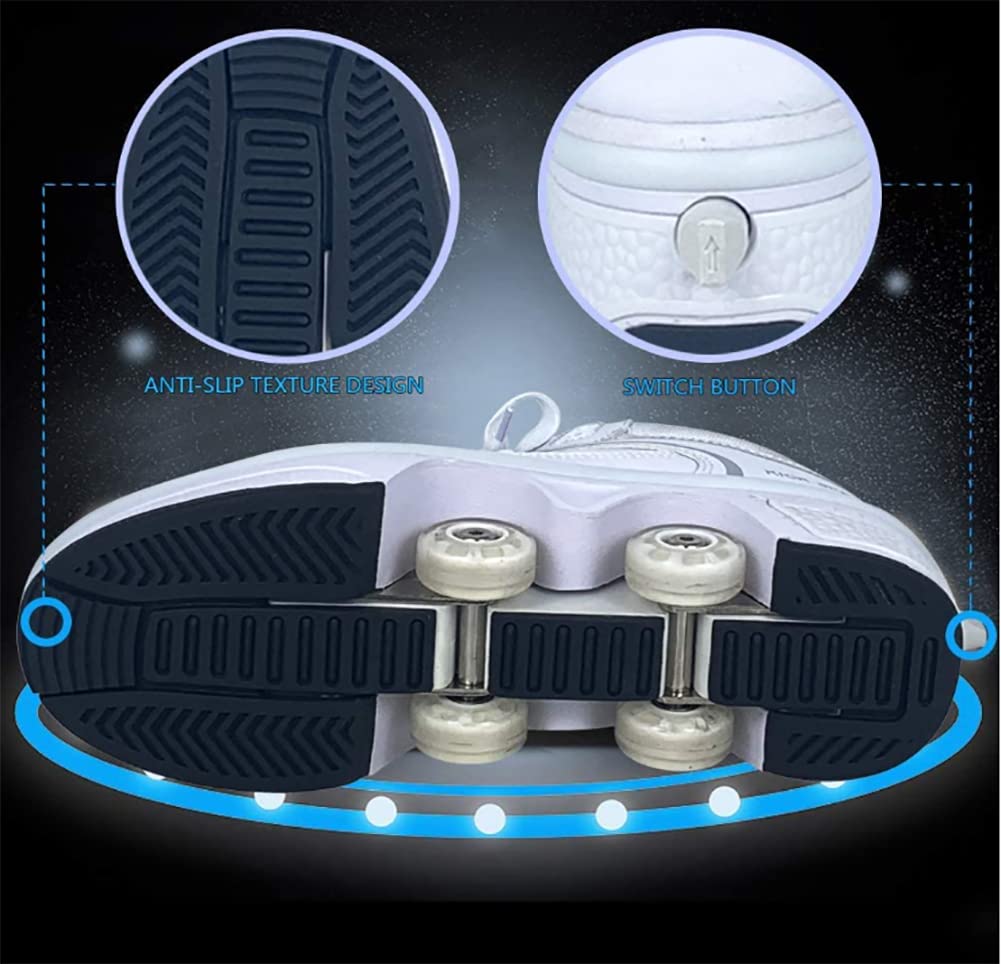 Scarpe con rotelle, Pattini a rotelle per Bambini, Pattini LED Luce per Ragazzi e Ragazze, Scarpe con Automatiche Rotelle Retrattile, Outdoor Multisport Scarpe da Skateboard
