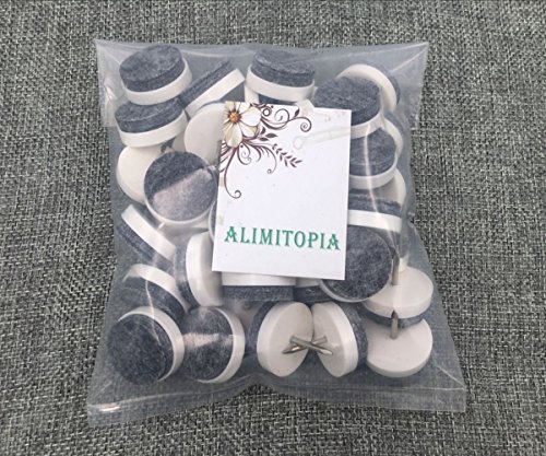 40Pcs Furniture Felt Pad Round Heavy Duty Nail-On Slider Glide Pad Floor Protector For Wooden Furniture Chair Tables Leg Feet(Dia 0.7"/18Mm,White) #TOP7
