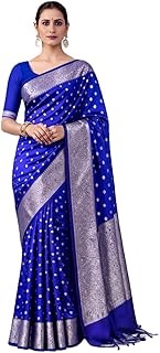 Saiyamori Women’s Soft Silk Style Jacquard Saree with Rich Zari Woven Border &amp; Pallu | 5.6 Mtr Saree with 0.8 Mtr Unstitch...