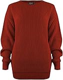 sous pull femme rouille Coupe élégante et surdimensionnée : ce pull ample est conçu pour un look décontracté et tendance, parfait pour une tenue décontractée ou à superposer.