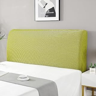 Funda elástica elástica para cabecero de cama individual, matrimonial, queen, de elastano, a prueba de polvo, forro acolchado de 200 cm (se adapta a 190220 cm), color verde fruta
