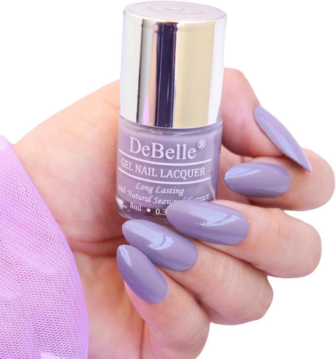 - Gel Nail Polish Viola Dew (Dark Lilac Nail Paint)|Non UV - Gel Finish |Chip Resistant | Seaweed Enriched Formula| Long Lasting|Cruelty and Toxic Free| 8ml